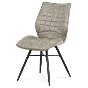 Autronic Jídelní židle - světle šedá - 50 x 88 x 60 cm, textil + kov