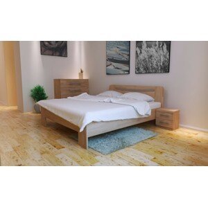 TEXPOL SOFIA - elegantní masivní dubová postel 200 x 200 cm, dub masiv