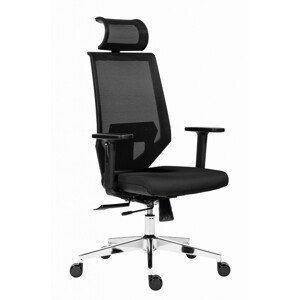 Antares EDGE - Antares kancelářská židle - černý sedák, černá síť, plast + textil + kov