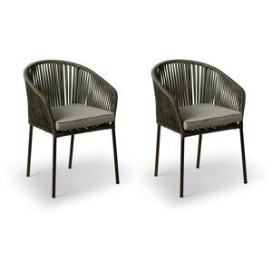 Texim TRAPANI - sada zahradních židlí - zelená, polyester + kov