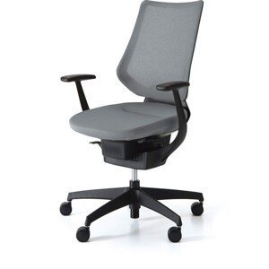 Kokuyo Japonská aktivní židle - Kokuyo ING GLIDER 360° černá kostra - šedá, plast + textil
