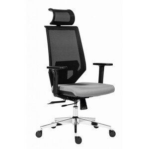 Antares EDGE - Antares kancelářská židle - šedý sedák, černá síť, plast + textil + kov
