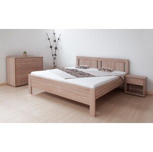 BMB KARLO NIGHT 180 x 200 cm - kvalitní lamino postel rovné rohy imitace dřeva bělené - SKLADEM, lamino