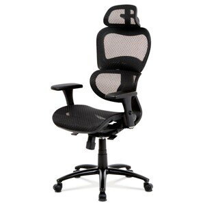 Autronic Kancelářská židle - černá - 66 x 120-130 x 70 cm, plast + textil + kov