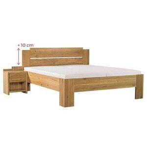 Ahorn GRADO MAX - masivní dubová postel se zvýšeným čelem 180 x 190 cm, dub masiv