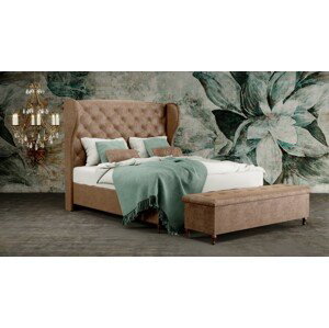 Materasso MELVA - designová čalouněná postel (typ potahu A) ATYP, celočalouněná + MDF deska