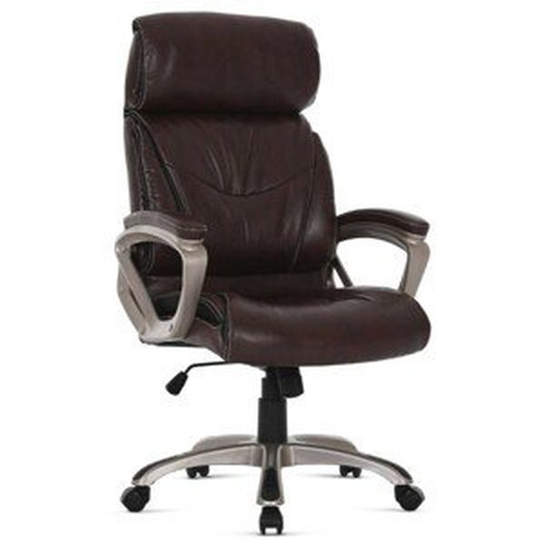 Autronic Kancelářská židle - tmavě hnedá koženka - 67,5 x 118-128 x 69 cm, ekokůže + plast