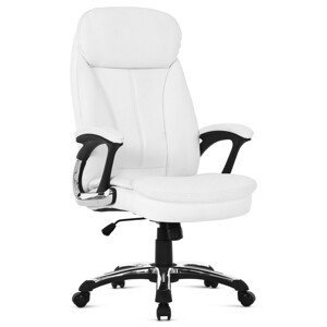 Autronic Kancelářská židle - bílá - 67 x 118-128 x 74cm, ekokůže + plast