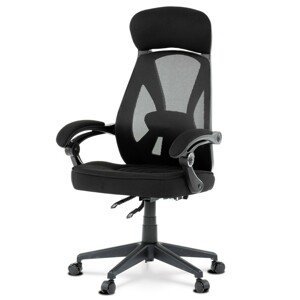 Autronic Kancelářská židle i herní křeslo s aretací - černé - 66 x 113-120 x 62 cm, plast + textil