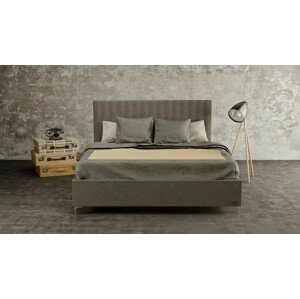 Materasso BELLATRIX - designová postel s čalouněným čelem (typ potahu A), celočalouněná + MDF deska