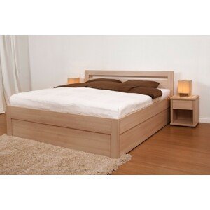 BMB MARIKA KLASIK - masivní dubová postel s úložným prostorem, dub masiv