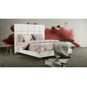 Materasso GEMINI - čalouněná postel s vysokým čelem (typ potahu A) 160 x 200 cm, celočalouněná + MDF deska