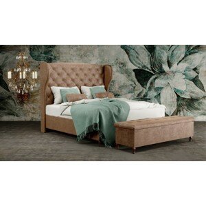 Materasso MELVA - designová čalouněná postel (typ potahu B), celočalouněná + MDF deska