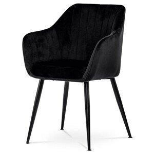 Autronic Jídelní židle - černá - 58 x 84 x 57 cm, textil + kov