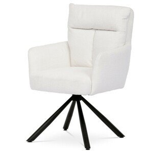 Autronic Otočná jídelní židle - bílá - 60 x 90 x 67 cm, textil + kov