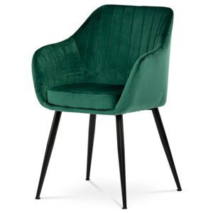 Autronic Jídelní židle - zelená - 58 x 84 x 57 cm, textil + kov