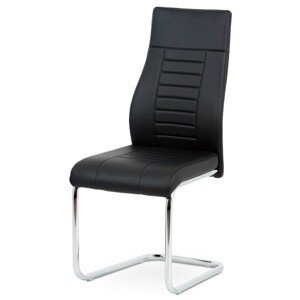 Autronic Moderní jídelní židle s pohupem - černá ekokůže - 44 x 100 x 59 cm, ekokůže + kov