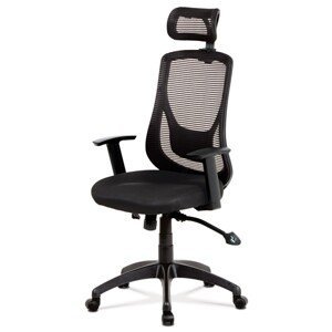 Autronic Kancelářská židle - černá - 65 x 120-130 x 57 cm, plast + textil