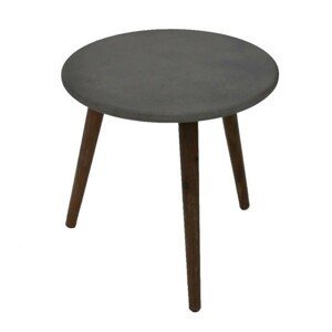 Asko a.s. ELLIE - odkládací stolek kulatý sv. šedý průměr 50 cm, akácie + polycement