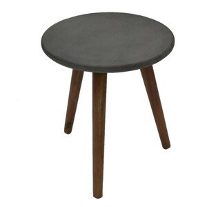 Asko a.s. ELLIE - odkládací stolek kulatý sv. šedý průměr 40 cm, akácie + polycement