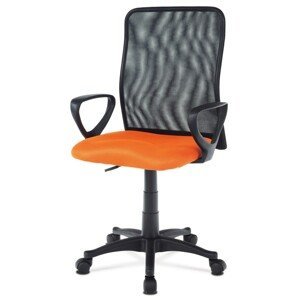 Autronic Kancelářská židle - černo-oranžová - 58 x 91-102 x 53 cm, plast + textil