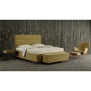Materasso SOUL - designová čalouněná postel (typ potahu A), celočalouněná + MDF deska