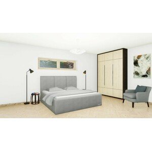 Slumberland DOVER MISTRAL - čalouněná postel s úložným prostorem 90 x 220 cm, celočalouněná + lamino