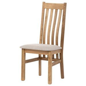 Autronic Jídelní židle - z masivu dub s béžovým potahem, dřevo + textil