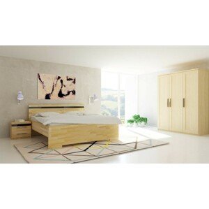 TEXPOL MONA - masivní dubová postel s možností proskleného čela 200 x 200 cm, dub masiv