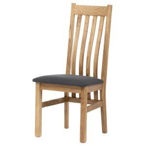 Autronic Jídelní židle - z masivu dub s antracitově šedým potahem, dřevo + textil