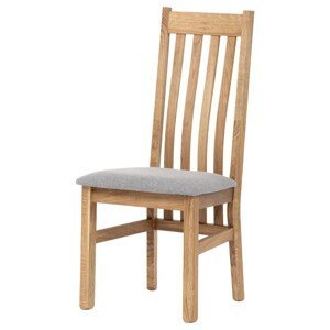 Autronic Jídelní židle - z masivu dub se stříbrným potahem, dřevo + textil