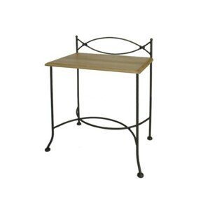 IRON-ART Noční stolek THOLEN - bez zásuvky, kov + dřevo