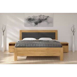 BMB ADRIANA STAR - masivní dubová postel s čalouněným čelem 160 x 200 cm, dub masiv + čalouněné čelo
