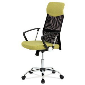 Autronic Kancelářská židle - černo-zelená - 59 x 110-120 x 59 cm, plast + textil + kov