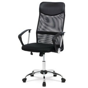 Autronic Kancelářská židle - černá - 62 x 111-118 x 55 cm, textil + ekokůže + kov + plast