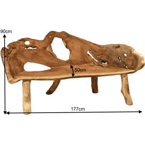 FaKOPA s. r. o. ROOT - záhradní lavice z teaku 177 cm, teakový kořen