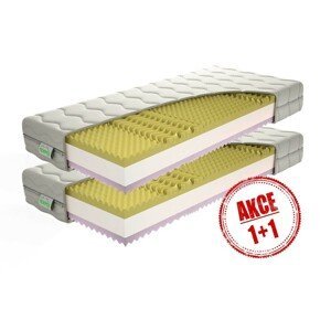 TEXPOL BIANA - sendvičová matrace v akci 1+1 z PUR pěny 2 ks 90 x 200, snímatelný potah