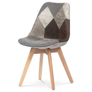 Autronic Jídelní židle - vícebarevná látka v dekoru kůže a vintage kůže - 48 x 82 x 57 cm, textil + dřevo + plast