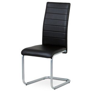Autronic Moderní jídelní židle s pohupem - černá ekokůže - 43 x 98 x 55 cm, ekokůže + kov