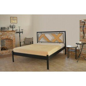 IRON-ART DOVER kanape - kovová postel v industriálním stylu 140 x 200 cm, kov + dřevo