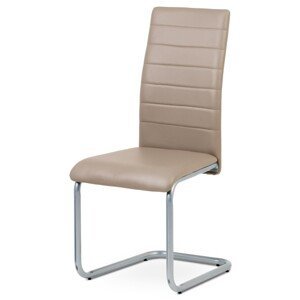Autronic Moderní jídelní židle s pohupem - krémová ekokůže - 43 x 98 x 55 cm, ekokůže + kov