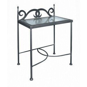IRON-ART Noční stolek CARTAGENA - se skleněnou deskou, kov + sklo