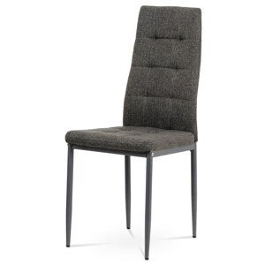 Autronic Jídelní židle se čtyřnohou podnoží -šedá látka - 42 x 95 x 52 cm, textil + kov