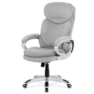 Autronic Pohodlná kancelářská židle - šedostříbrná - 67 x 115-124 x 74 cm, plast + textil