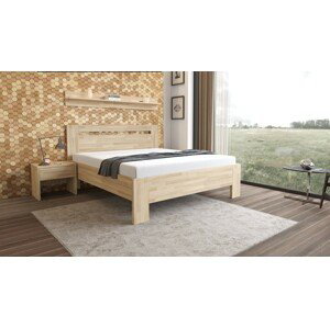 TEXPOL LÍVIA H - masivní dubová postel s horizontálně děleným čelem 90 x 200 cm, dub masiv
