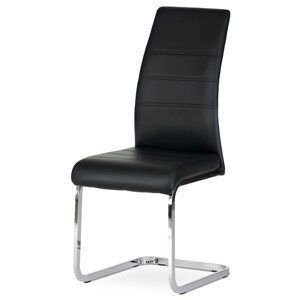 Autronic Moderní jídelní židle s pohupem - černá ekokůže - 42 x 100 x 55 cm, ekokůže + kov