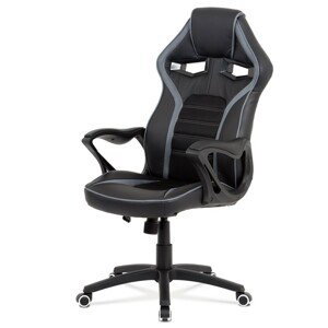 Autronic Herní i kancelářská židle - černo-šedá - 66 x 115-122 x 73 cm, textil + ekokůže + plast