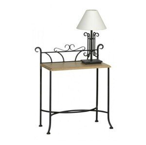 IRON-ART Noční stolek ALTEA - bez zásuvky, kov + dřevo