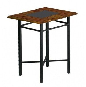 IRON-ART Noční stolek CHAMONIX - se dřevem, kov + dřevo