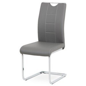 Autronic Moderní jídelní židle s pohupem - šedá ekokůže - 45 x 99 x 58 cm, ekokůže + kov